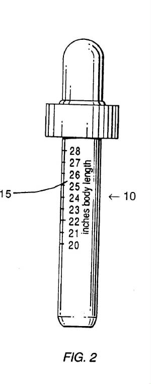 Dropper with body length in inches scale